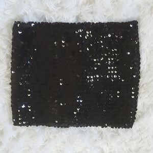 XOXO Black sequin halter top One Size Fits All EUC‎